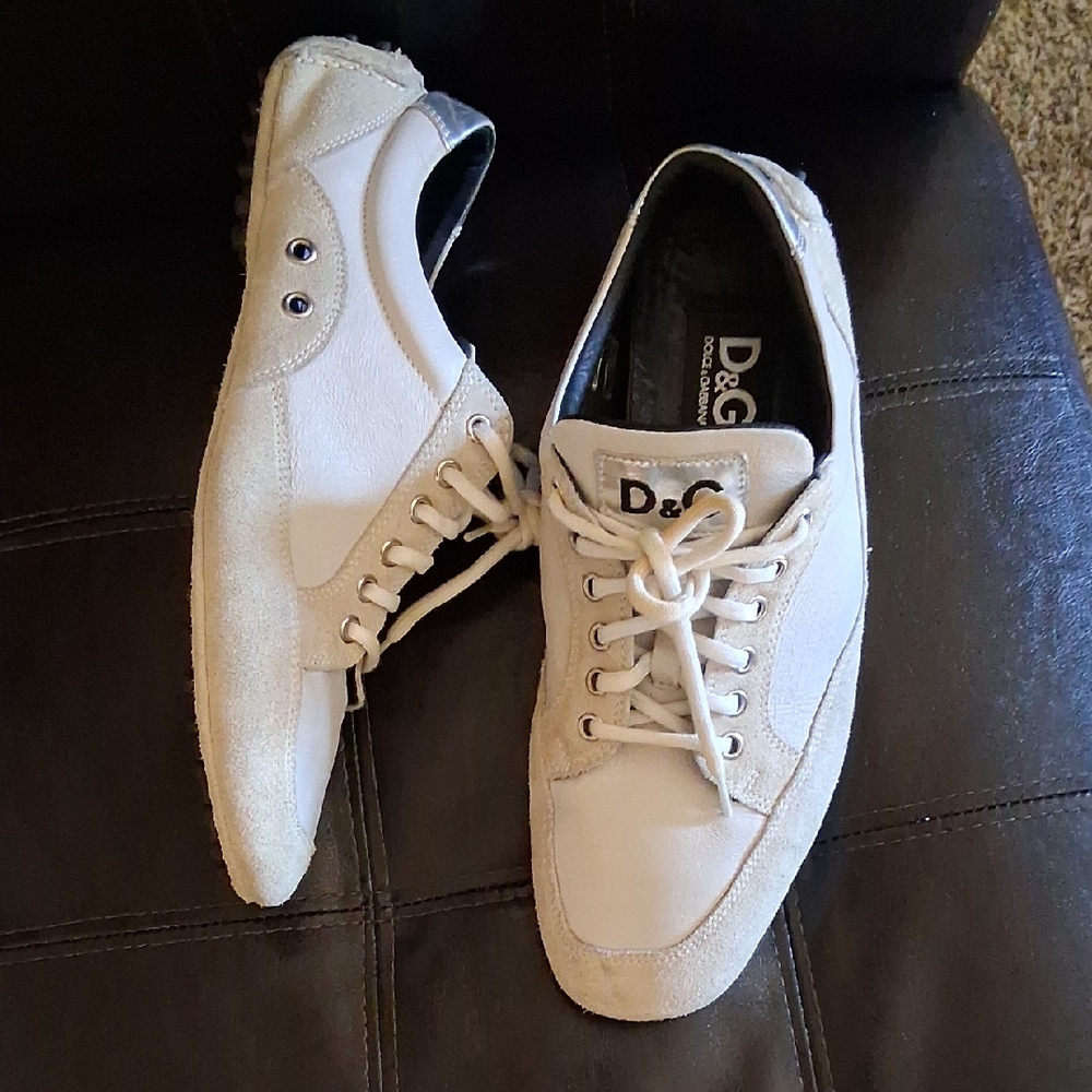 D&G Men's Beige and Gray Sneakers